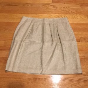 NWT—Talbots Tan/Gold Metallic Pleated Skirt